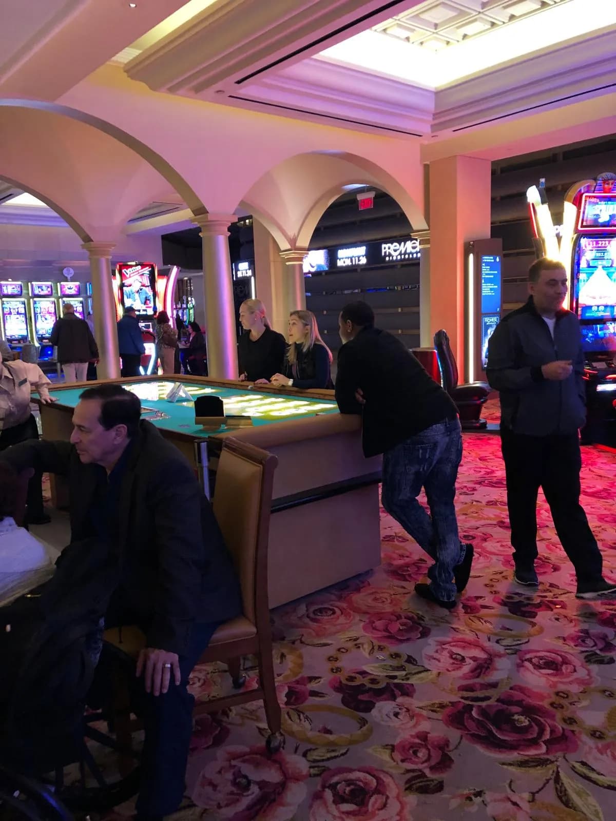 Guests at the table games on a casino floor