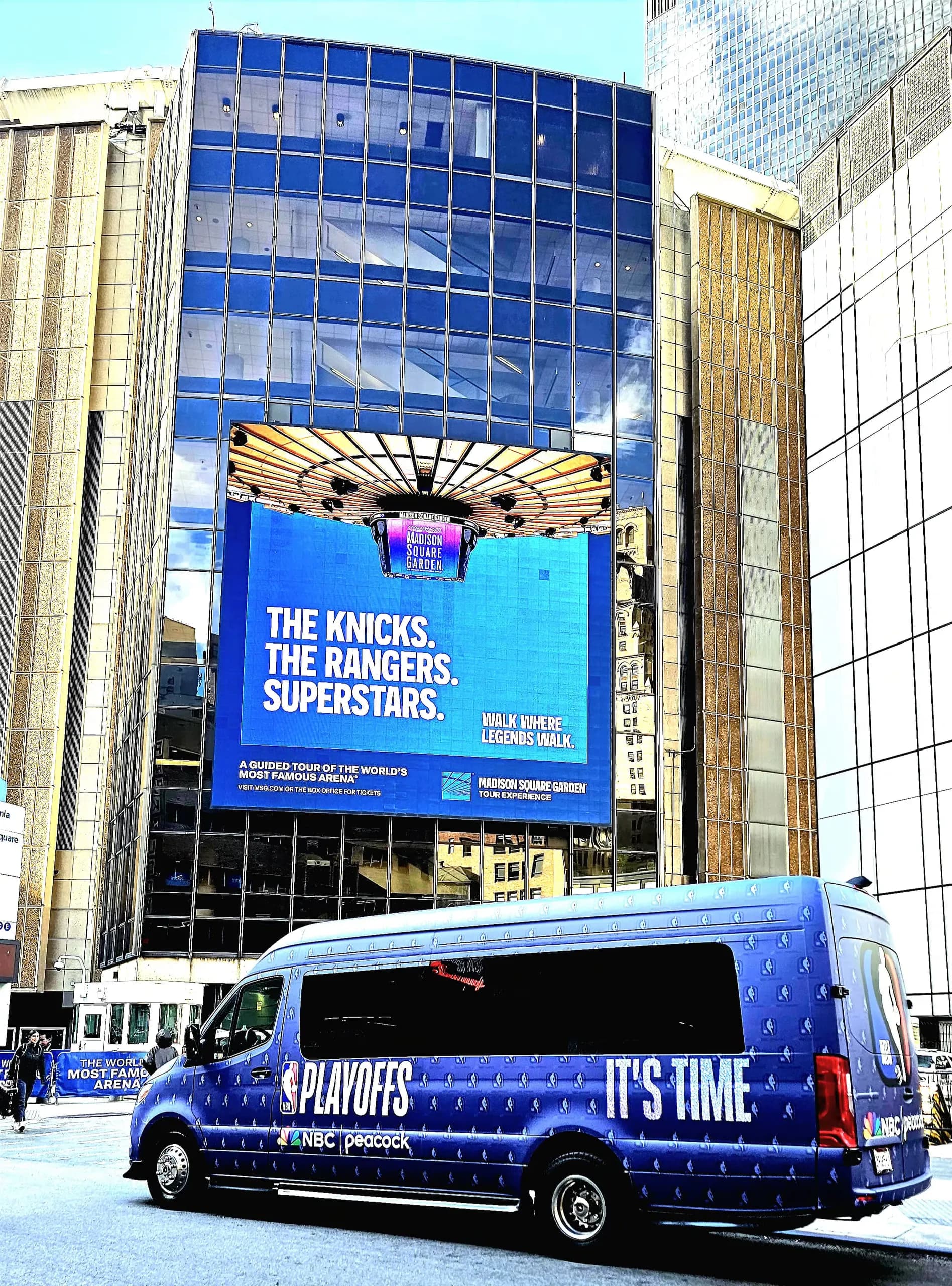 NBA Playoffs wrapped Sprinter van outside Madison Square Garden